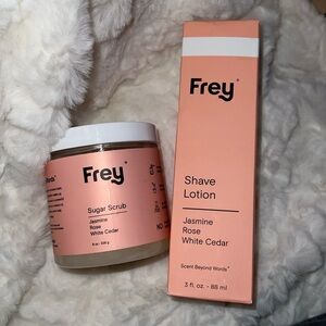 Frey Shave Lotion and Sugar Scrub Set, Brand New